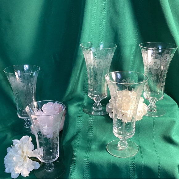 5 - Ice Tea Glasses Minuet by Heisey - Picture 5 of 8